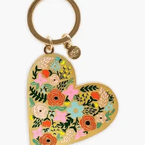 Rifle Paper Co. Floral Heart Enamel Keychain