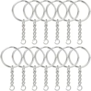 50 Metal Split Keychain Ring Parts